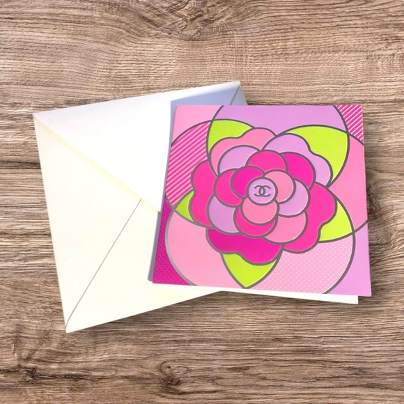 CHANEL Camellia Flower Blank Greeting Card NEW - Picture 1 of 1